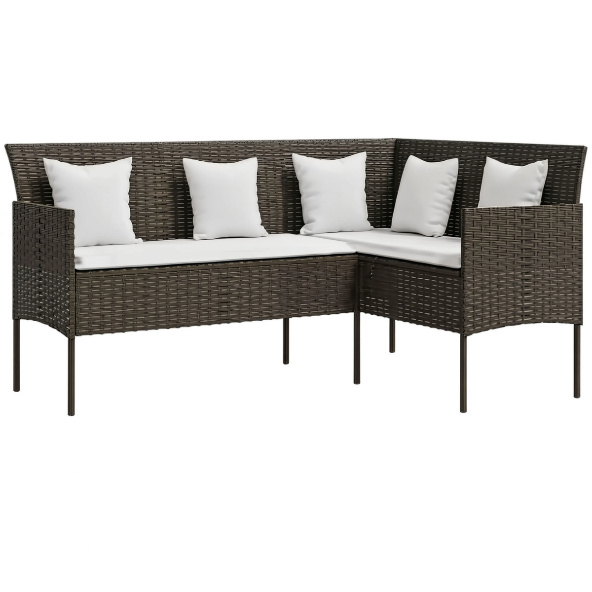 PE Rattan L-Shaped Garden Corner Sofa Set with Cushions | GardenCorner