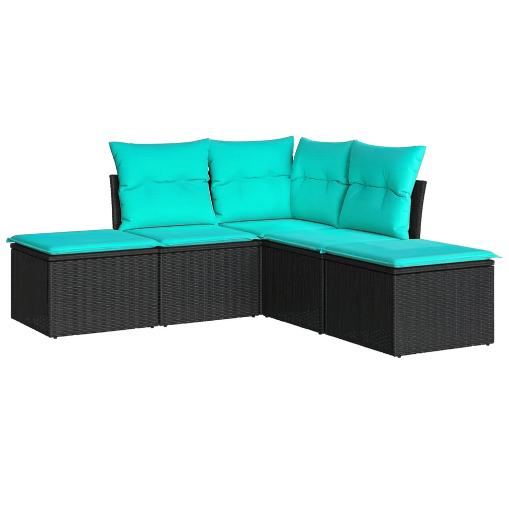 PE Rattan 5-Piece Modular Garden Corner Sofa Set with Cushions | GardenCorner