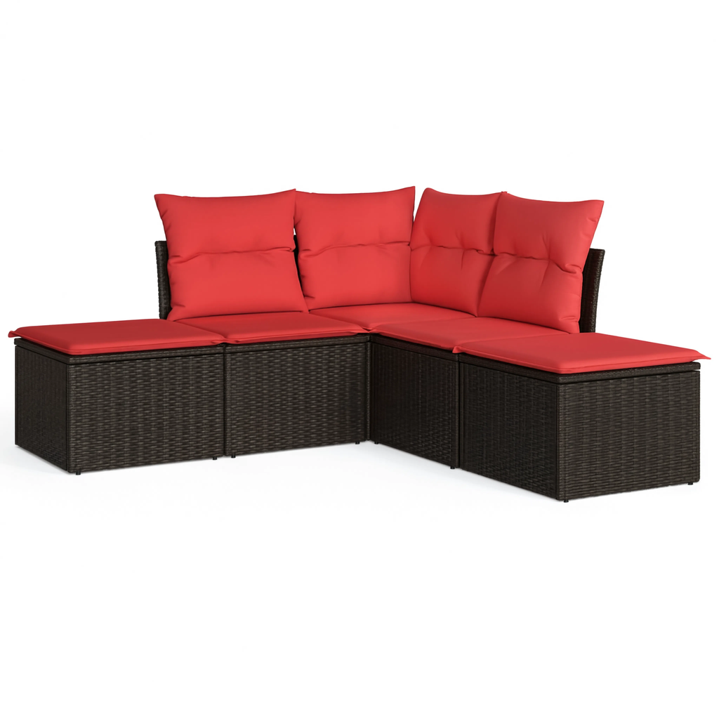 PE Rattan 5-Piece Modular Garden Corner Sofa Set with Cushions | GardenCorner
