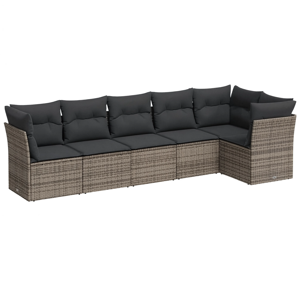 PE Rattan 6-Piece Modular Garden Corner Sofa Set with Cushions | GardenCorner