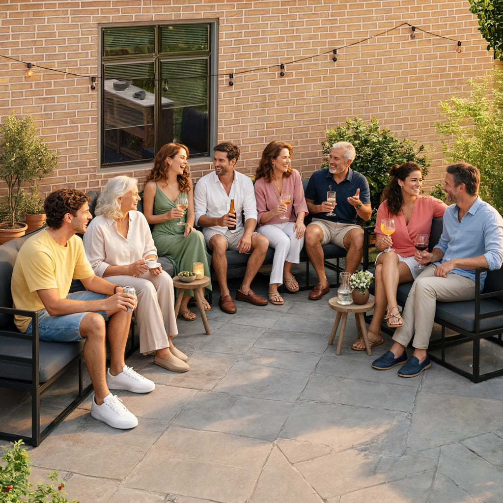 Aluminium 8-Piece Garden Corner Sofa Set with Cushions | GardenCorner