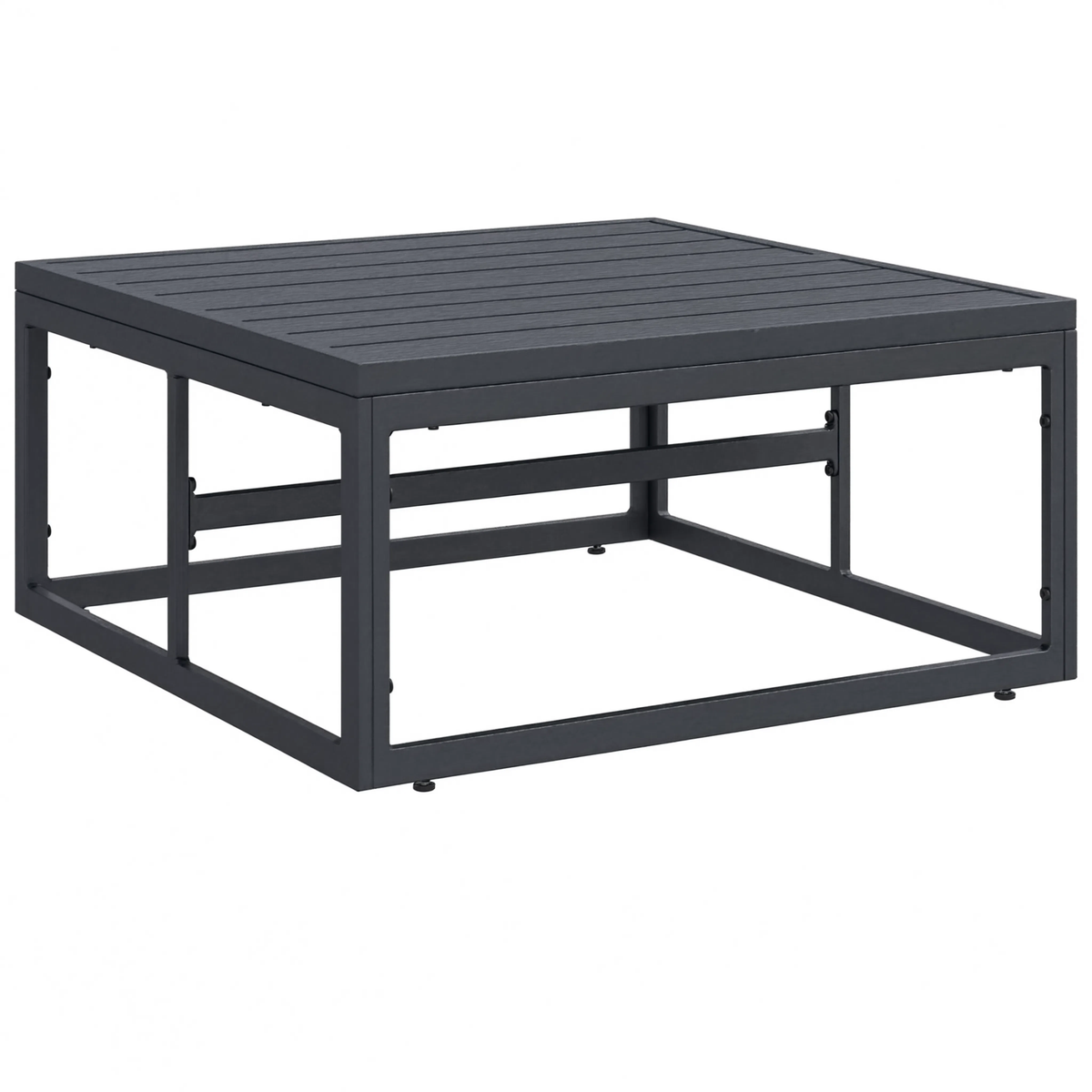 Black Steel 5-Piece Modular Garden Corner Sofa Set with Cushions | GardenCorner