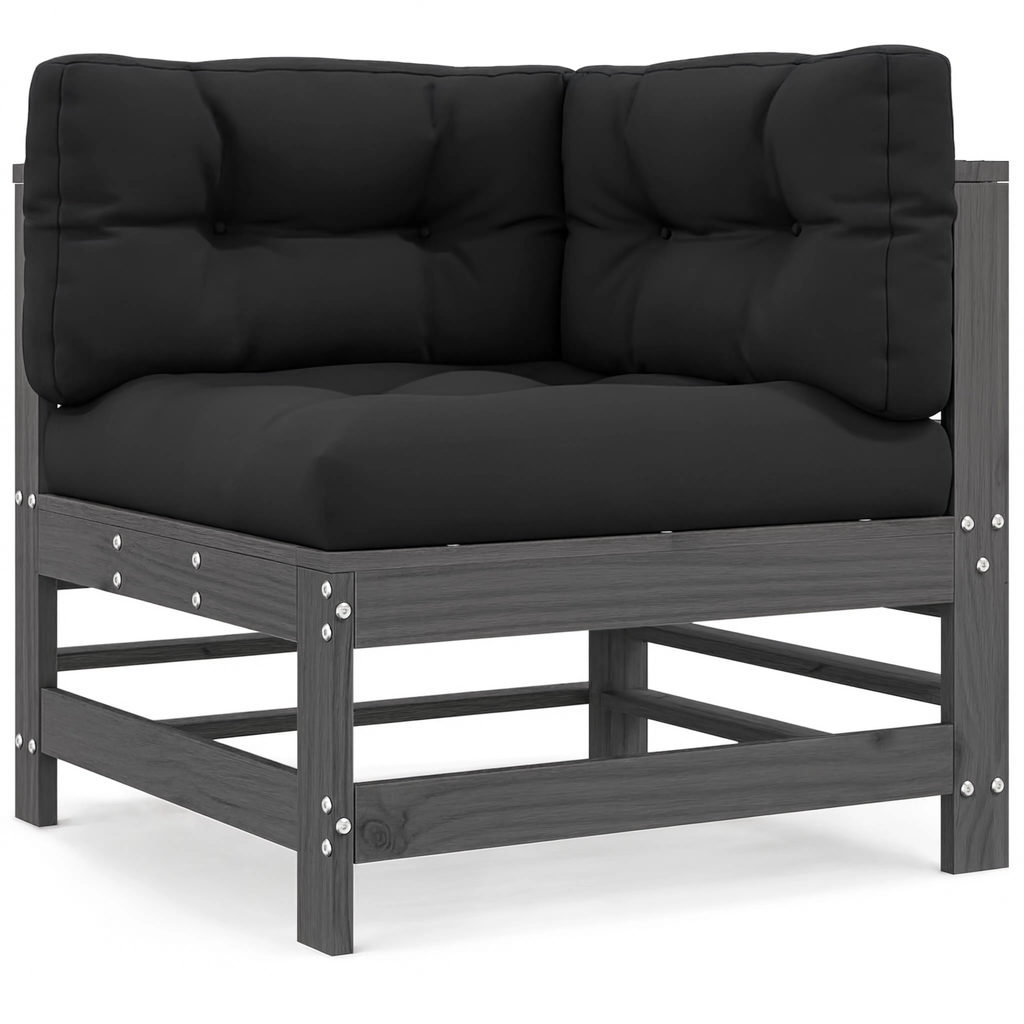 Solid Pine Wood Modular Garden Corner Sofa with Cushions | GardenCorner