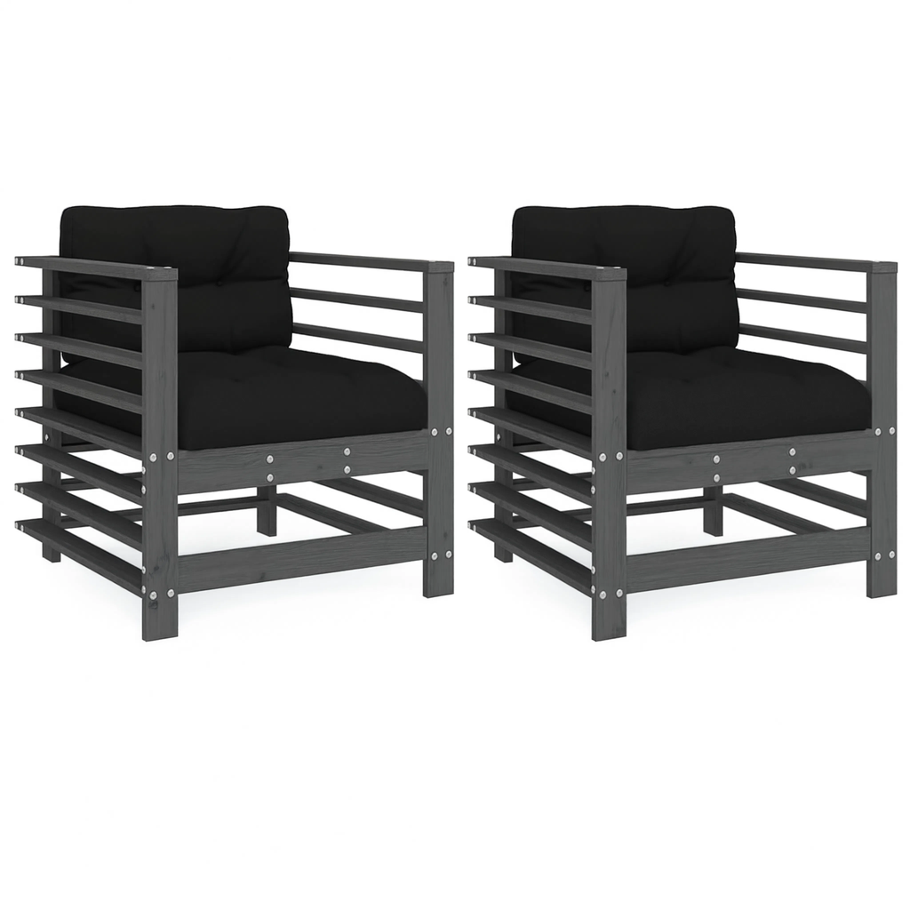 Solid Douglas Wood Modular Garden Chair Set with Cushions | GardenCorner