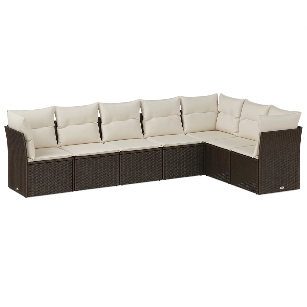 PE Rattan 7-Piece Modular Garden Corner Sofa Set with Cushions | GardenCorner