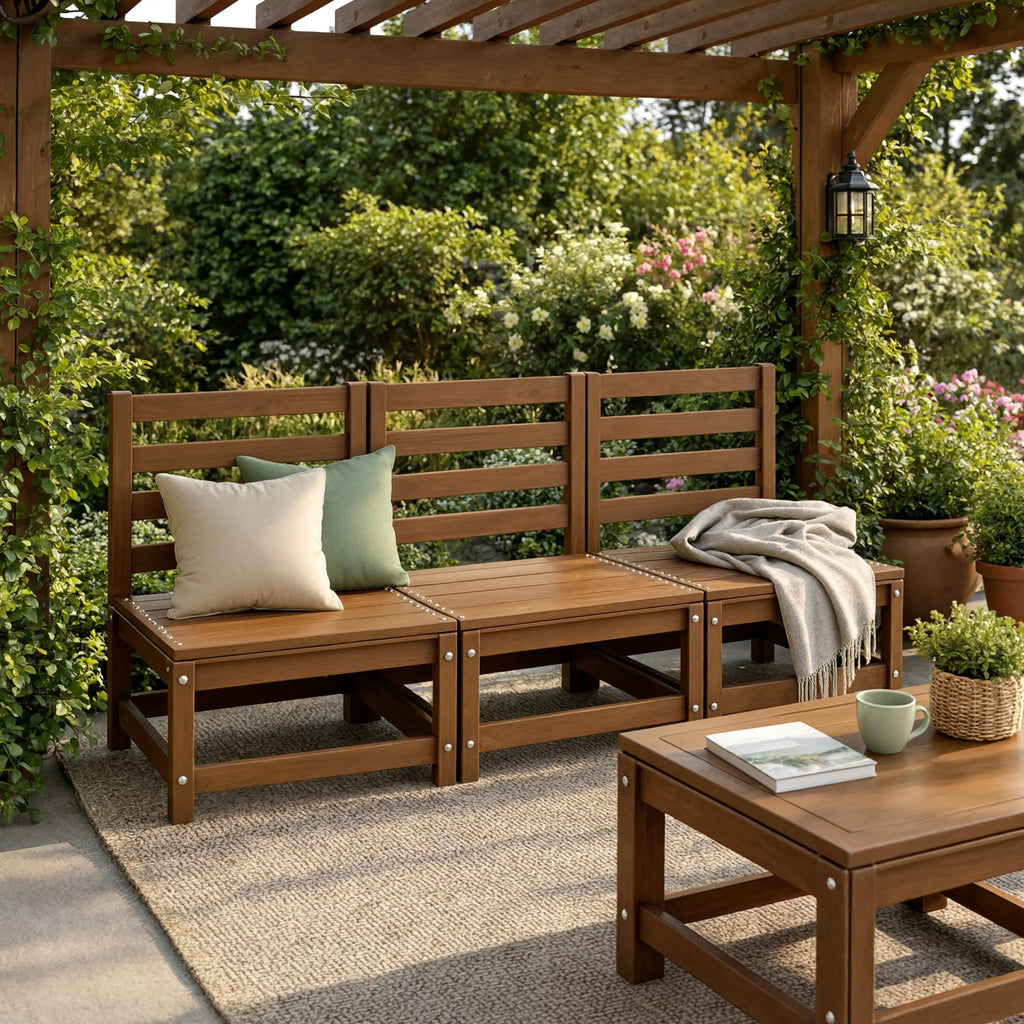 Pine Wood Modular Garden Middle Sofa | GardenCorner