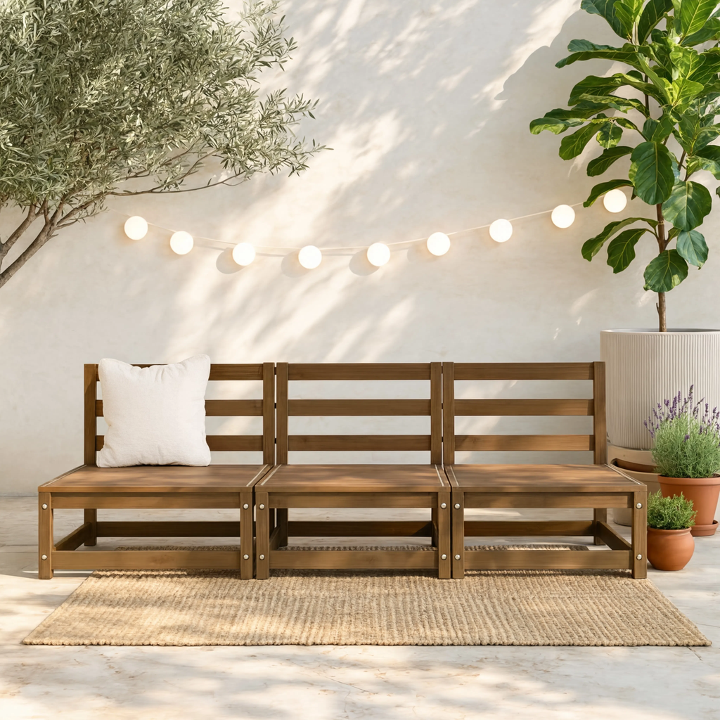 Pine Wood Modular Garden Middle Sofa | GardenCorner