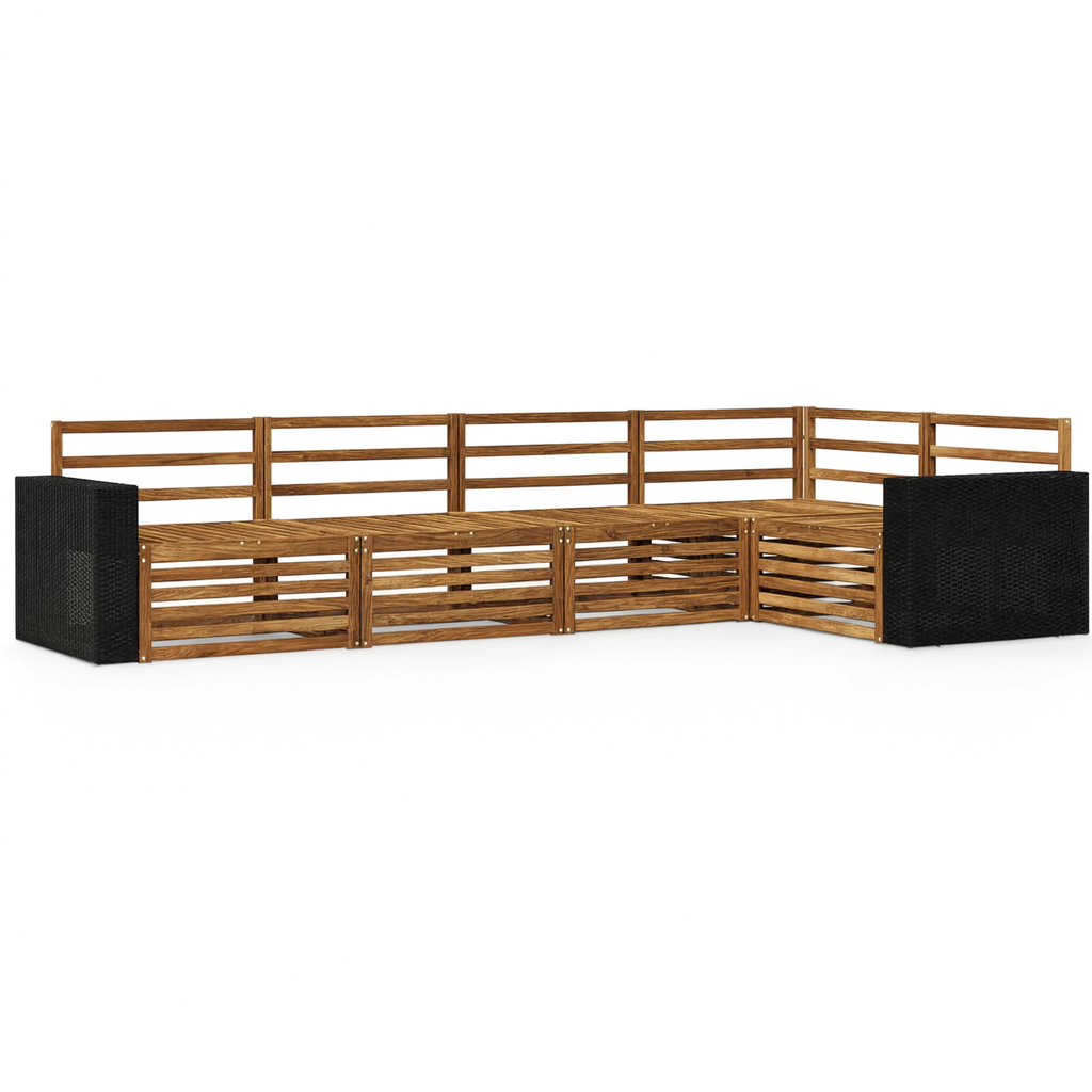 Solid Acacia Wood 5-Piece Modular Garden Sofa Set | GardenCorner
