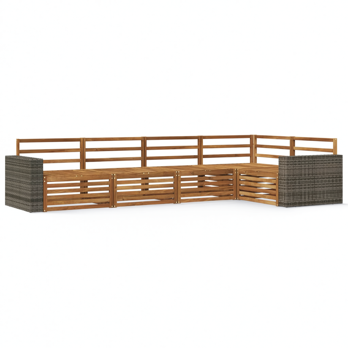 Solid Acacia Wood 5-Piece Modular Garden Sofa Set | GardenCorner
