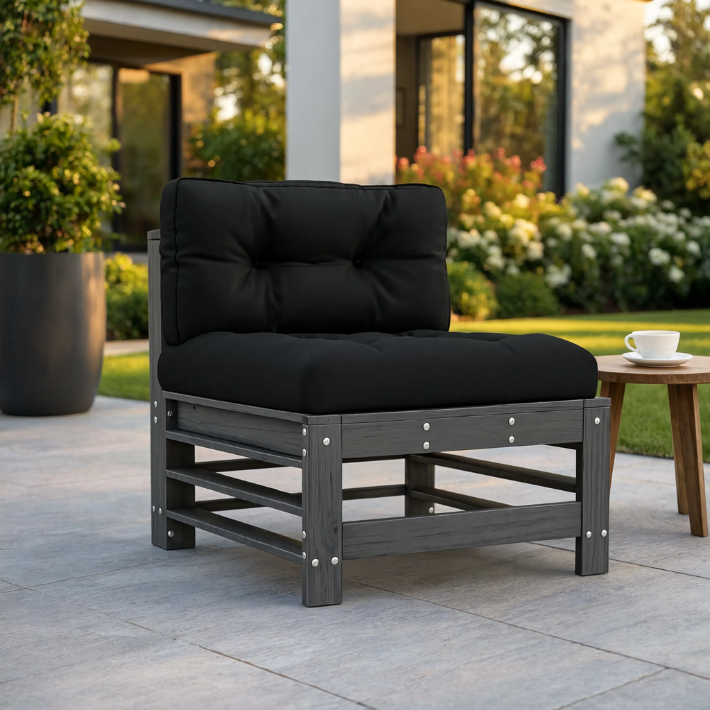 Solid Pine Wood Modular Garden Centre Sofa Section with Cushions | GardenCorner