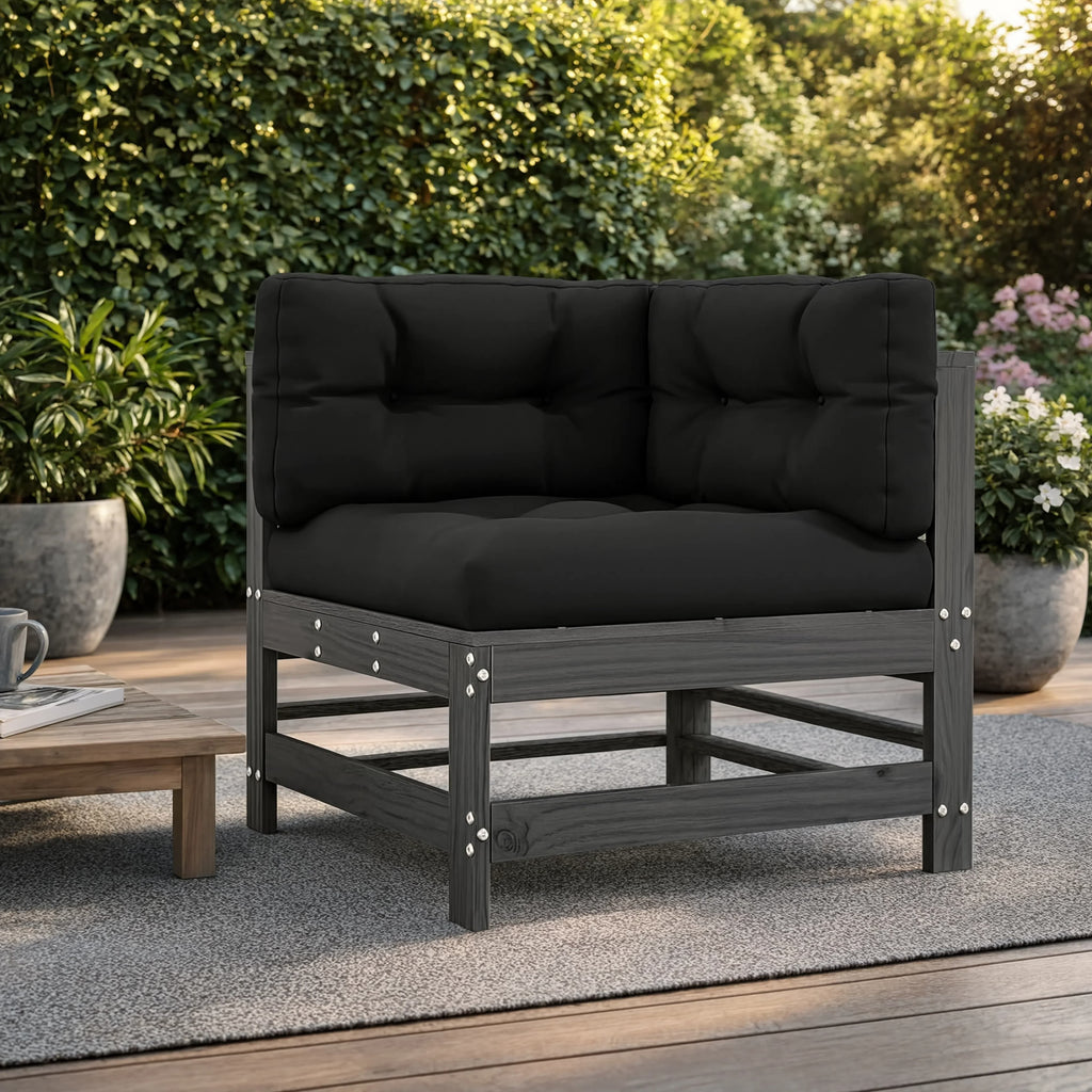 Solid Pine Wood Modular Garden Corner Sofa with Cushions | GardenCorner