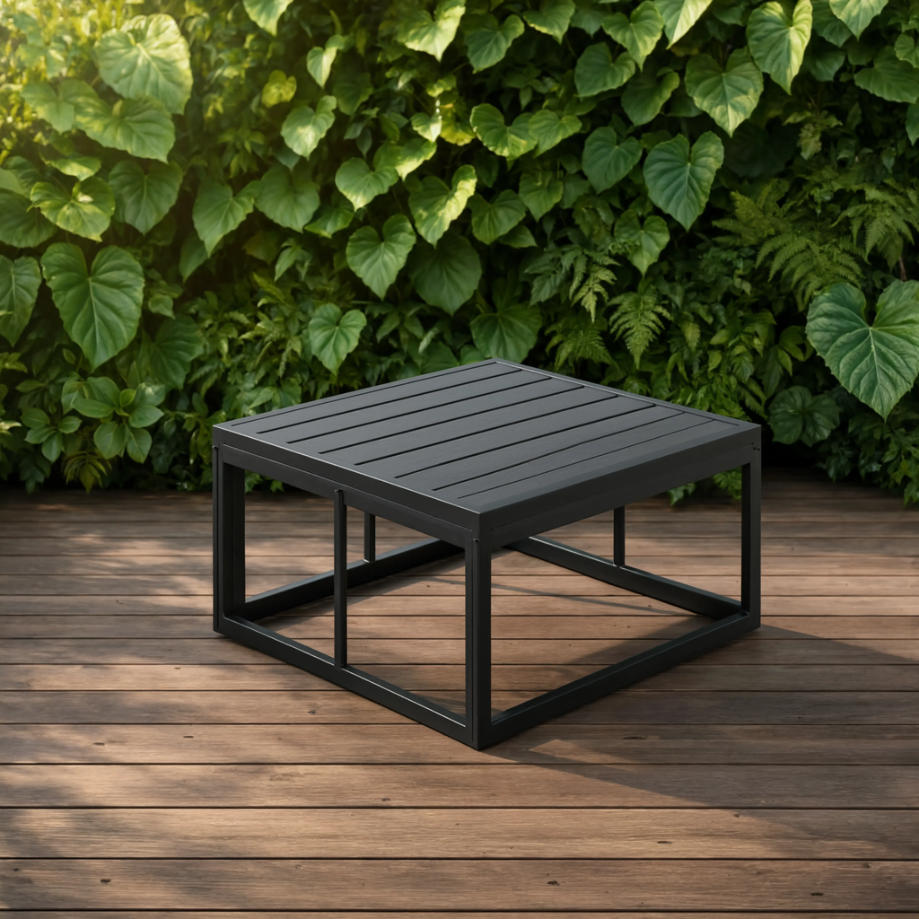 Black Aluminium 5-Piece Modular Garden Corner Sofa Set with Cushions | GardenCorner